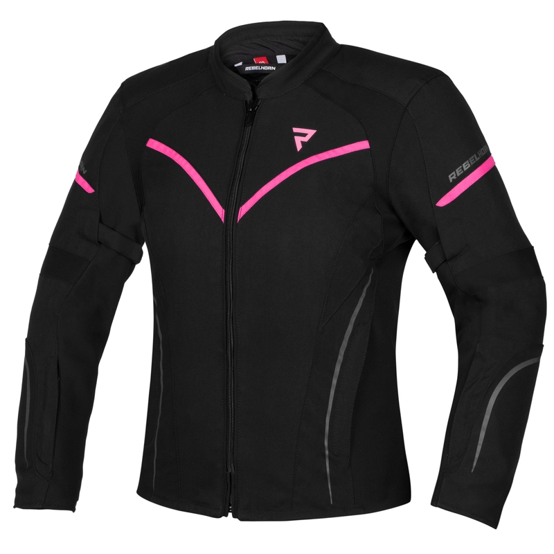 Chaqueta de moto para mujer Rebelhorn Luna Black-Fluo Pink liquidación