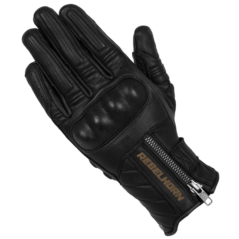 Guantes de moto negros Rebelhorn Hunter liquidación
