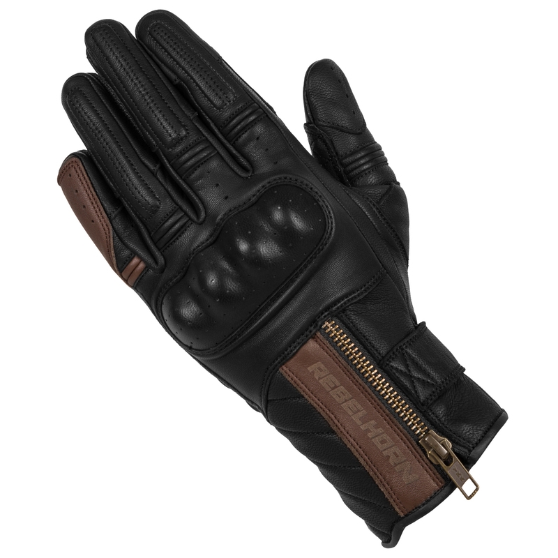 Guantes de moto Rebelhorn Hunter Negros y Marrones liquidación