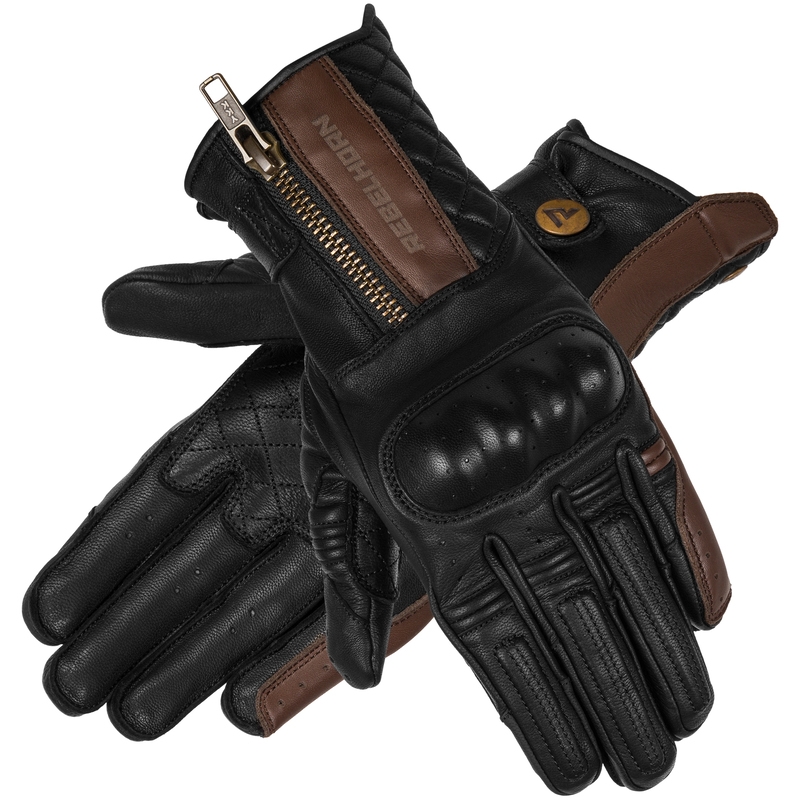 Guantes de moto para mujer Rebelhorn Hunter negros y marrones liquidación