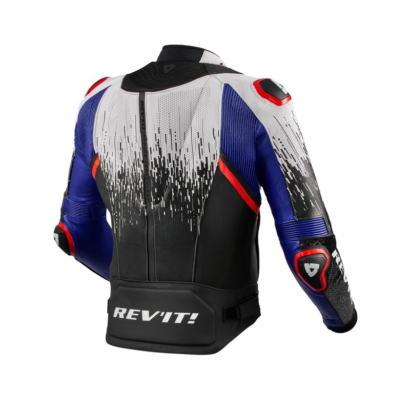 Chaqueta de moto Revit Quantum 2 Pro Air Negra, Blanca y Azul liquidación