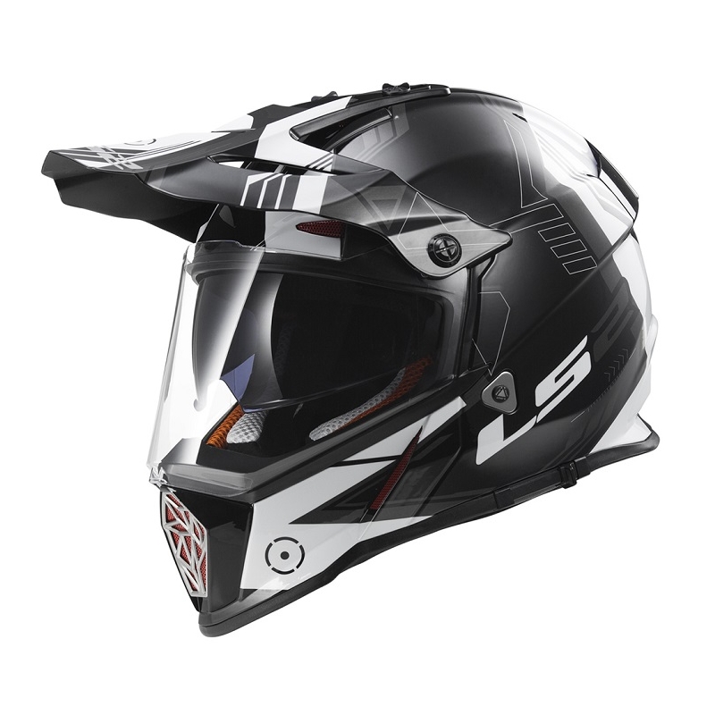 Enduro přilba LS2 MX436 Pioneer Trigger černo-bílo-titanová