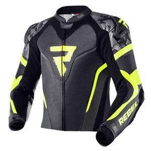 Chaqueta de moto Rebelhorn Rebel negro-gris-amarillo fluo liquidación