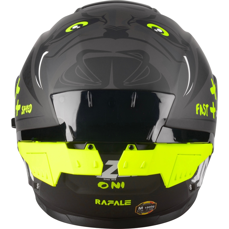 Casco integral de moto Lazer Rafale SR Ride Oni gris-blanco-amarillo fluo liquidación