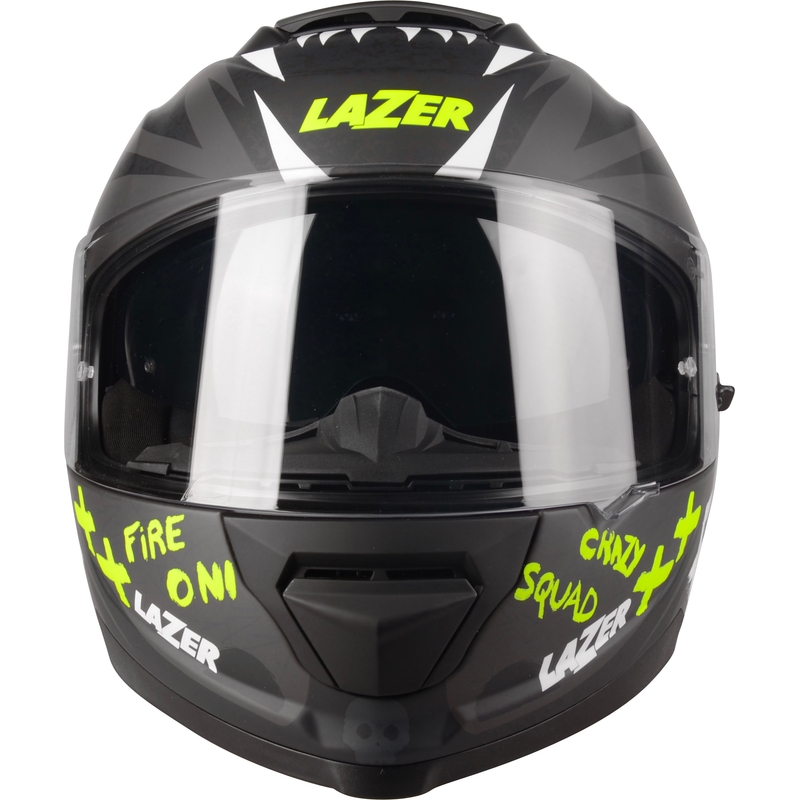 Casco integral de moto Lazer Rafale SR Ride Oni gris-blanco-amarillo fluo liquidación