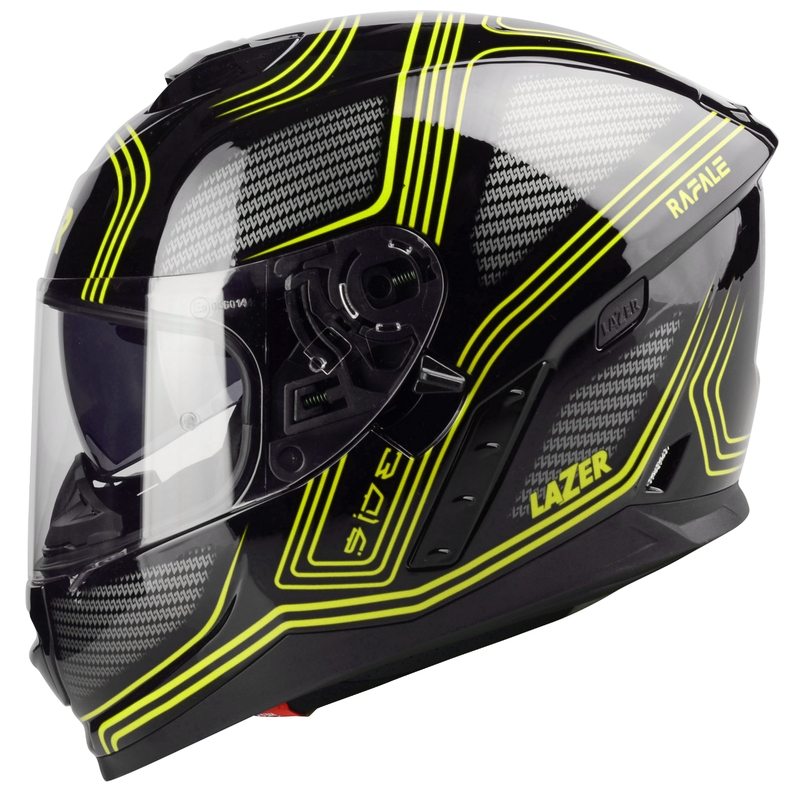 Casco integral de moto Lazer Rafale EVO Darkside negro-gris-amarillo fluo liquidación