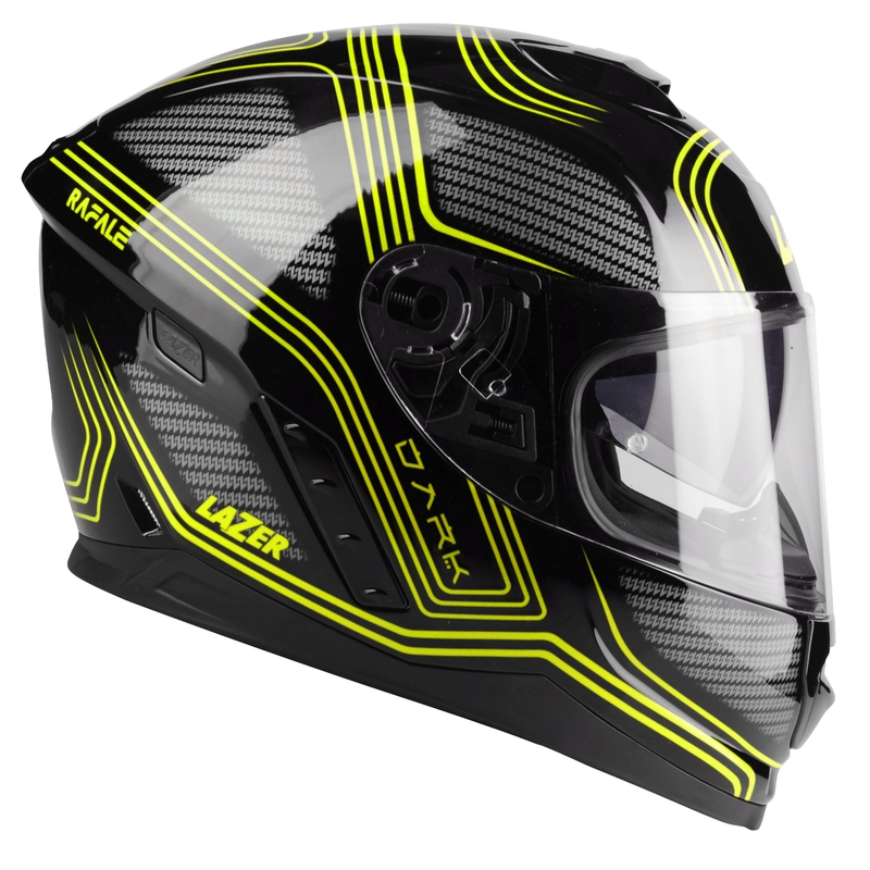 Casco integral de moto Lazer Rafale EVO Darkside negro-gris-amarillo fluo liquidación