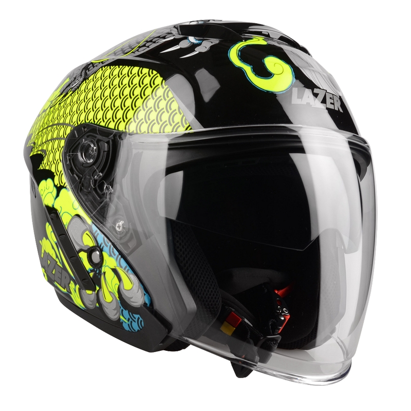 Otevřená přilba na motorku Lazer Tango S Z-Line Dragon černo-fluo žlutá