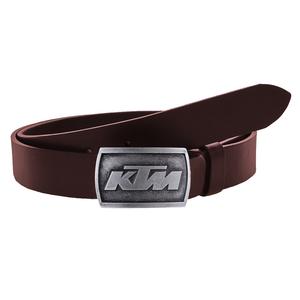 Cinturón de moto de cuero con hebilla KTM marrón