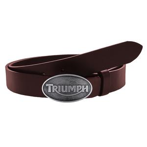 Cinturón de piel para moto con hebilla marrón Triumph