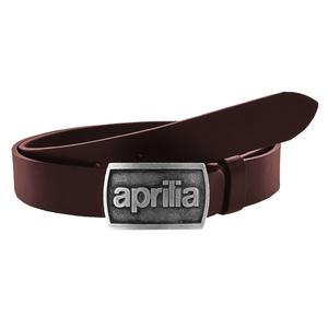 Cinturón de moto de cuero con hebilla Aprilia marrón