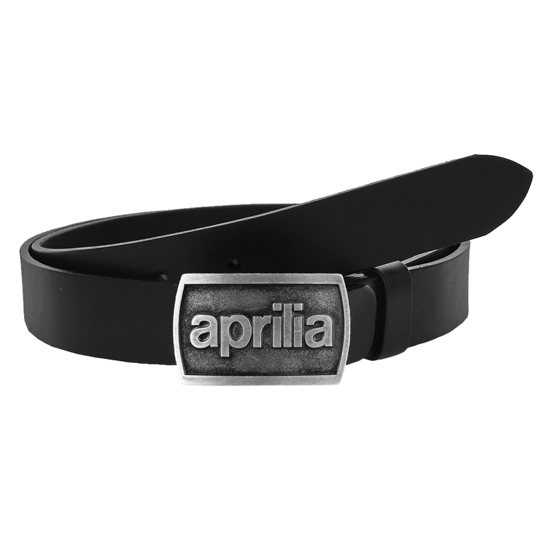 Cinturón de moto de cuero con hebilla Aprilia