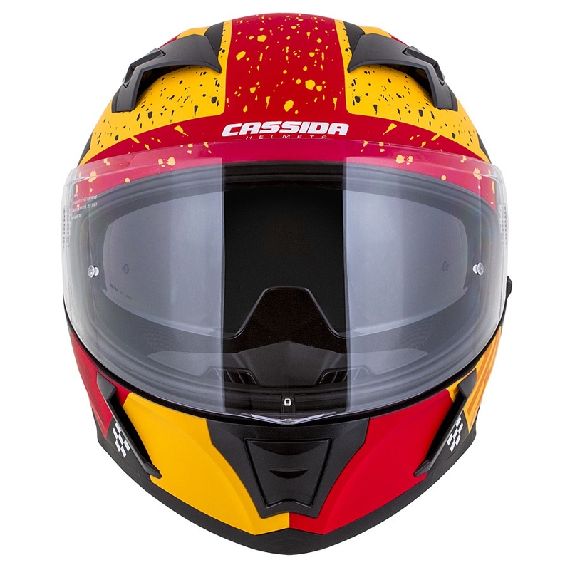 Casco integral de moto Cassida Integral 3.0 DRFT naranja-rojo fluo