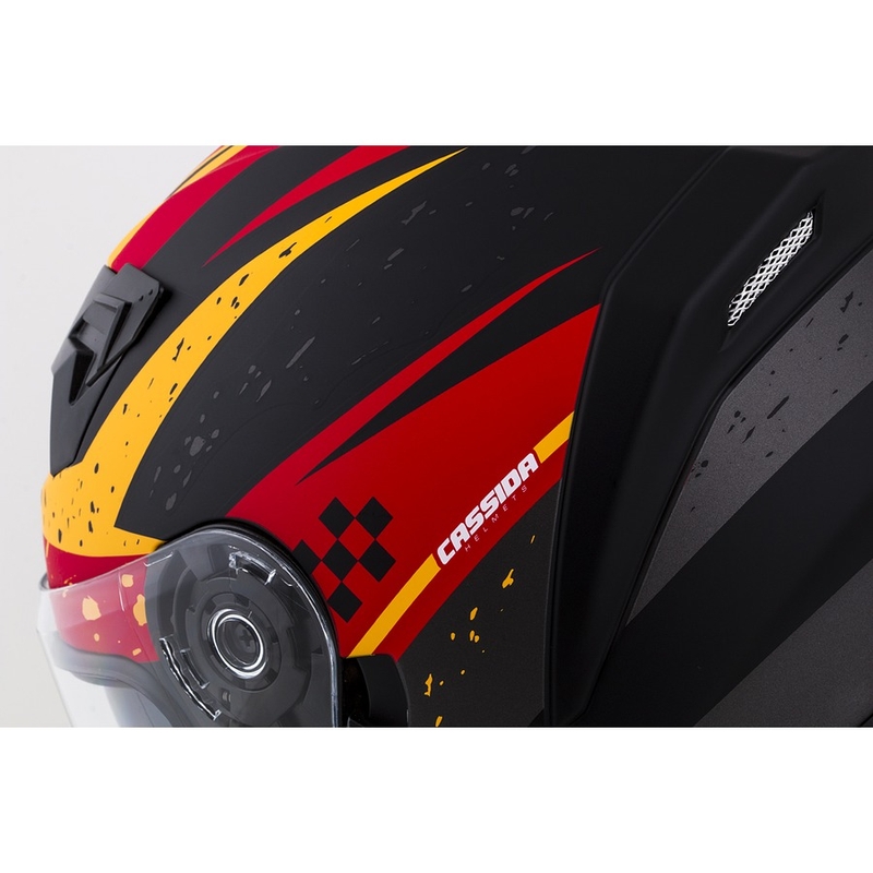 Casco integral de moto Cassida Integral 3.0 DRFT naranja-rojo fluo