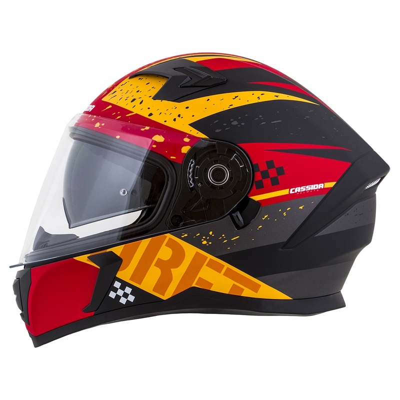 Casco integral de moto Cassida Integral 3.0 DRFT naranja-rojo fluo