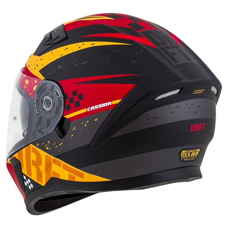 Casco integral de moto Cassida Integral 3.0 DRFT naranja-rojo fluo