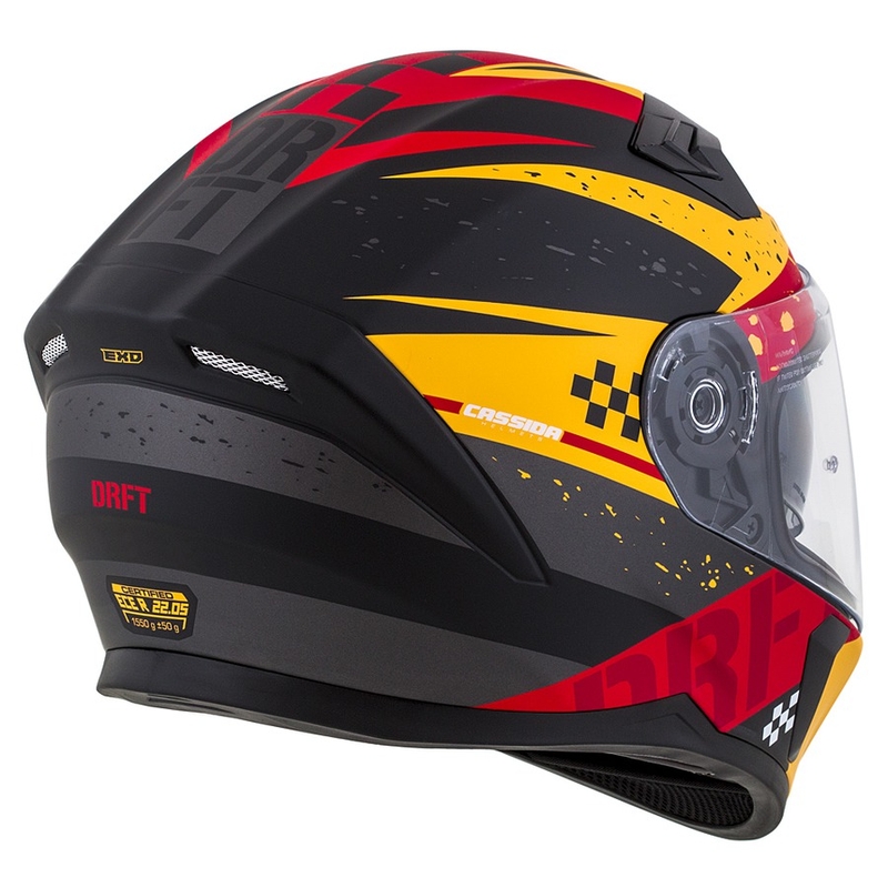 Casco integral de moto Cassida Integral 3.0 DRFT naranja-rojo fluo