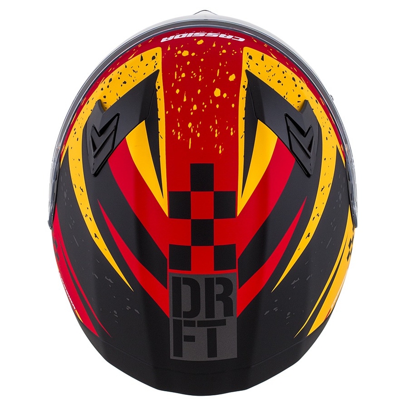 Casco integral de moto Cassida Integral 3.0 DRFT naranja-rojo fluo
