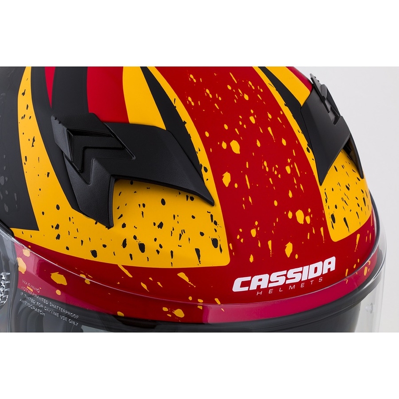 Casco integral de moto Cassida Integral 3.0 DRFT naranja-rojo fluo