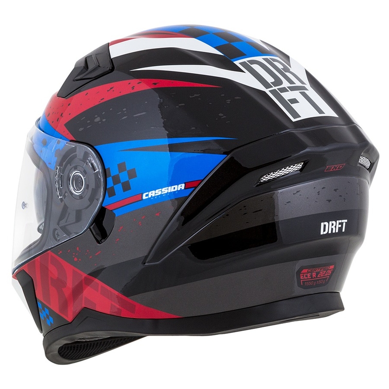 Casco integral de moto Cassida Integral 3.0 DRFT rojo-azul perla