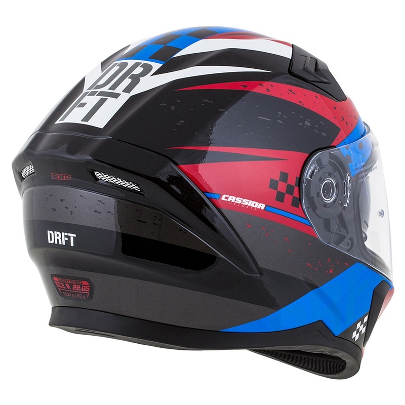 Casco integral de moto Cassida Integral 3.0 DRFT rojo-azul perla