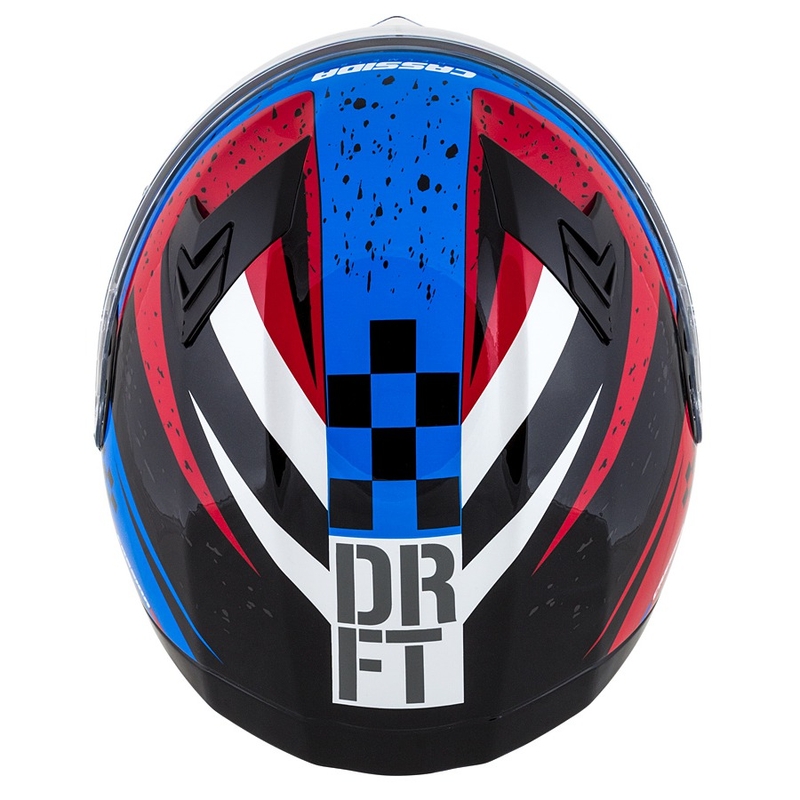 Casco integral de moto Cassida Integral 3.0 DRFT rojo-azul perla