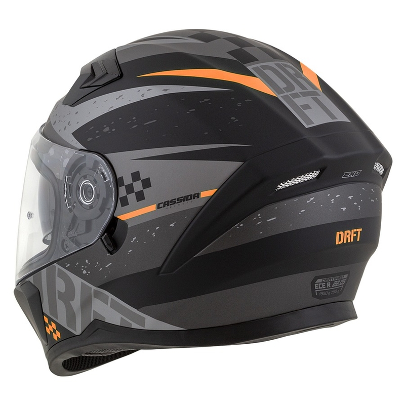 Casco integral de moto Cassida Integral 3.0 DRFT gris-negro-naranja mate