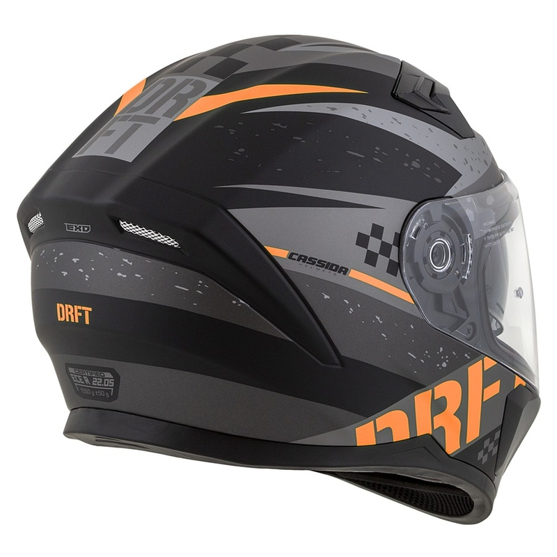 Casco integral de moto Cassida Integral 3.0 DRFT gris-negro-naranja mate
