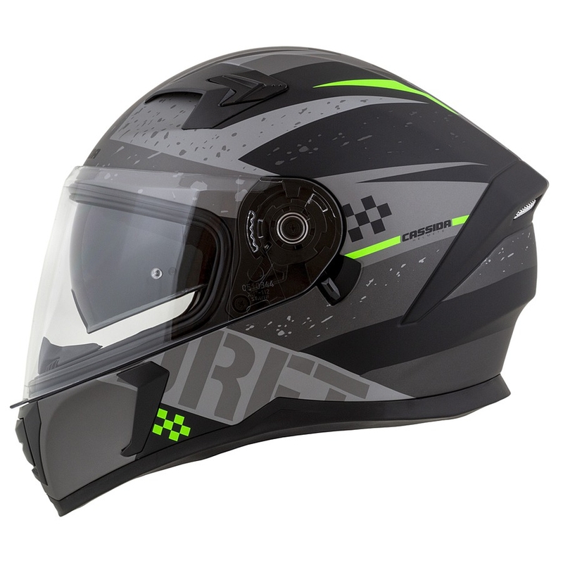 Casco integral de moto Cassida Integral 3.0 DRFT gris-negro-verde mate
