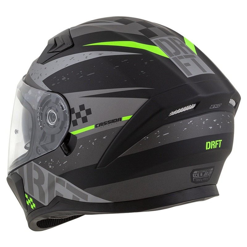 Casco integral de moto Cassida Integral 3.0 DRFT gris-negro-verde mate
