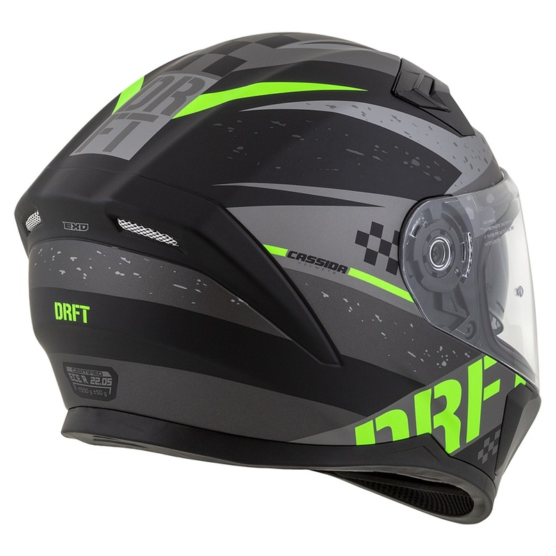 Casco integral de moto Cassida Integral 3.0 DRFT gris-negro-verde mate