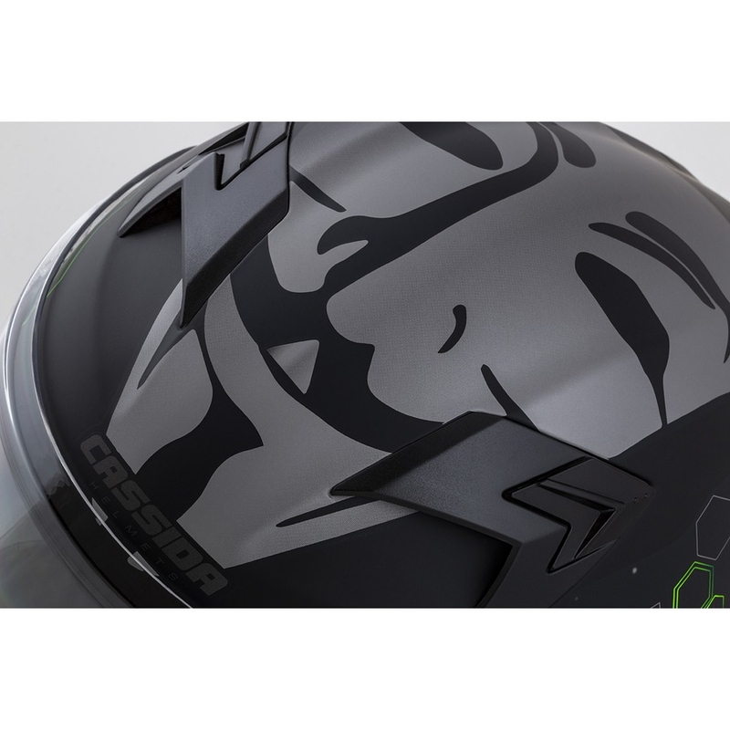 Casco de moto Cassida 3.0 Hack Integral Verde-Negro Mate