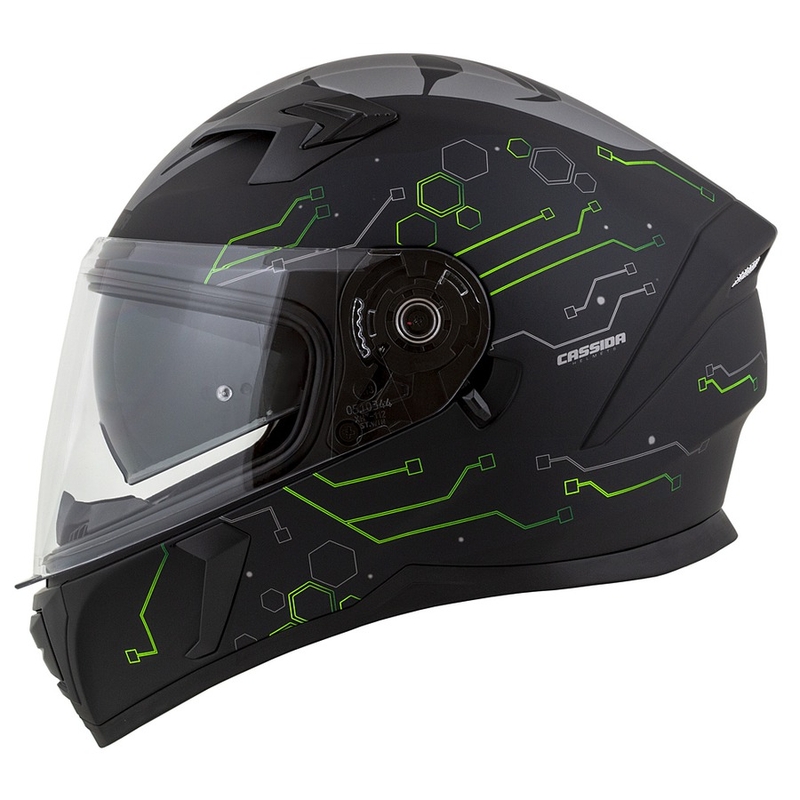 Casco de moto Cassida 3.0 Hack Integral Verde-Negro Mate