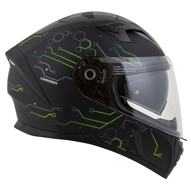 Casco de moto Cassida 3.0 Hack Integral Verde-Negro Mate