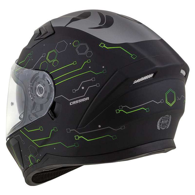Casco de moto Cassida 3.0 Hack Integral Verde-Negro Mate