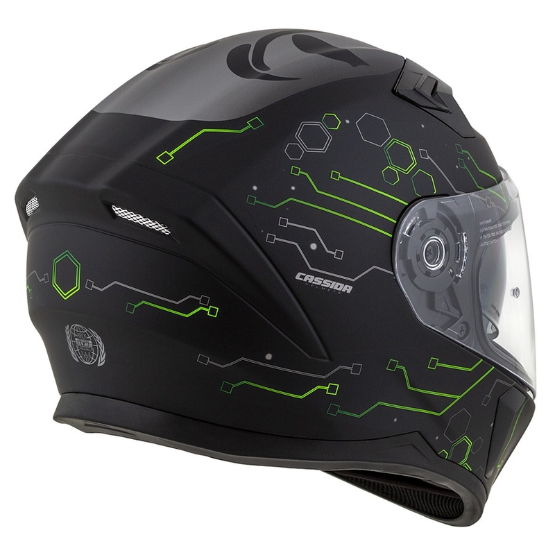Casco de moto Cassida 3.0 Hack Integral Verde-Negro Mate