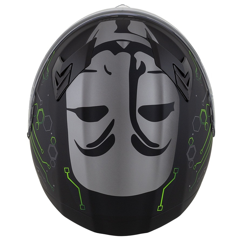 Casco de moto Cassida 3.0 Hack Integral Verde-Negro Mate