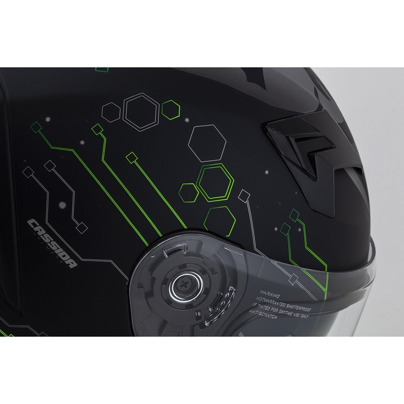 Casco de moto Cassida 3.0 Hack Integral Verde-Negro Mate