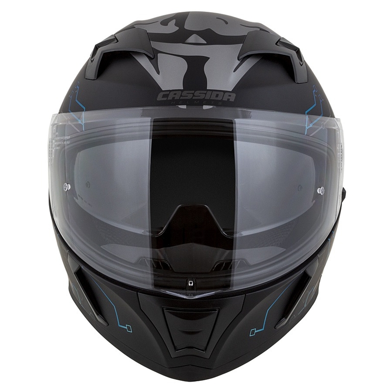 Cassida 3.0 Casco Integrado Moto Hack azul-negro mate