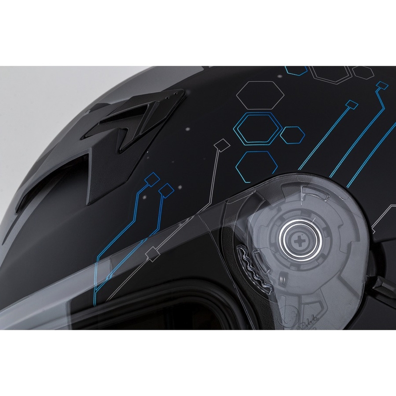 Cassida 3.0 Casco Integrado Moto Hack azul-negro mate