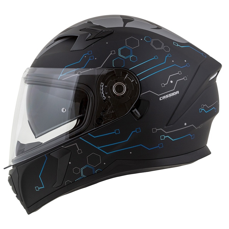 Cassida 3.0 Casco Integrado Moto Hack azul-negro mate