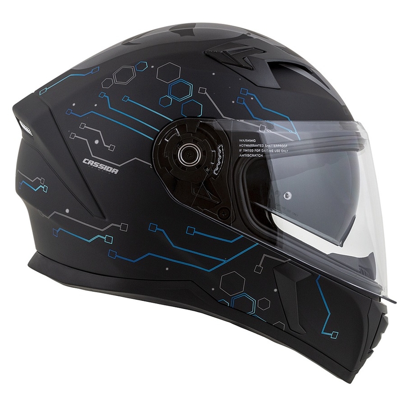 Cassida 3.0 Casco Integrado Moto Hack azul-negro mate