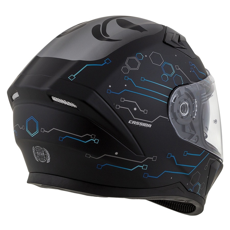 Cassida 3.0 Casco Integrado Moto Hack azul-negro mate