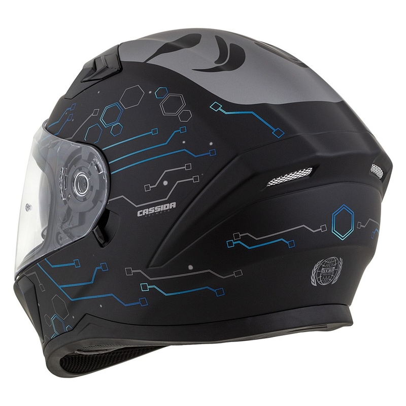 Cassida 3.0 Casco Integrado Moto Hack azul-negro mate