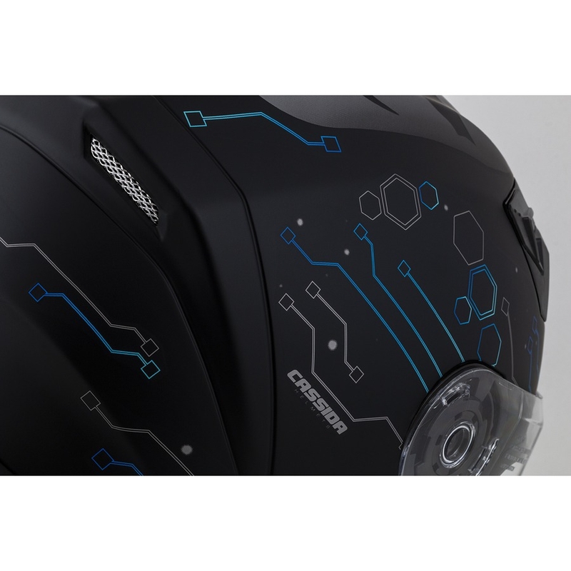 Cassida 3.0 Casco Integrado Moto Hack azul-negro mate