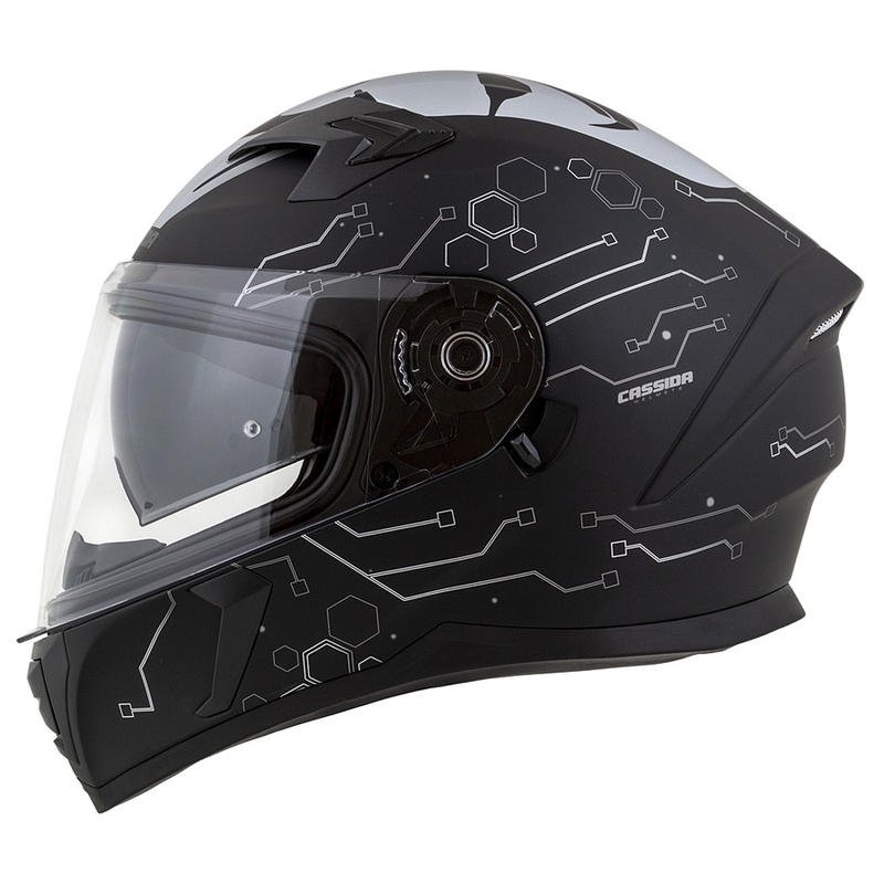 Casco de moto Cassida 3.0 Hack Vision Integral gris-plata-negro mate liquidación