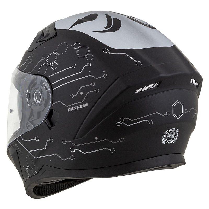 Casco de moto Cassida 3.0 Hack Vision Integral gris-plata-negro mate liquidación