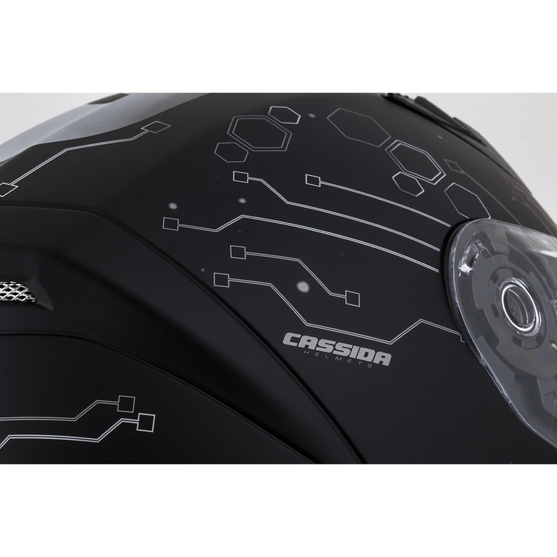Casco de moto Cassida 3.0 Hack Vision Integral gris-plata-negro mate liquidación
