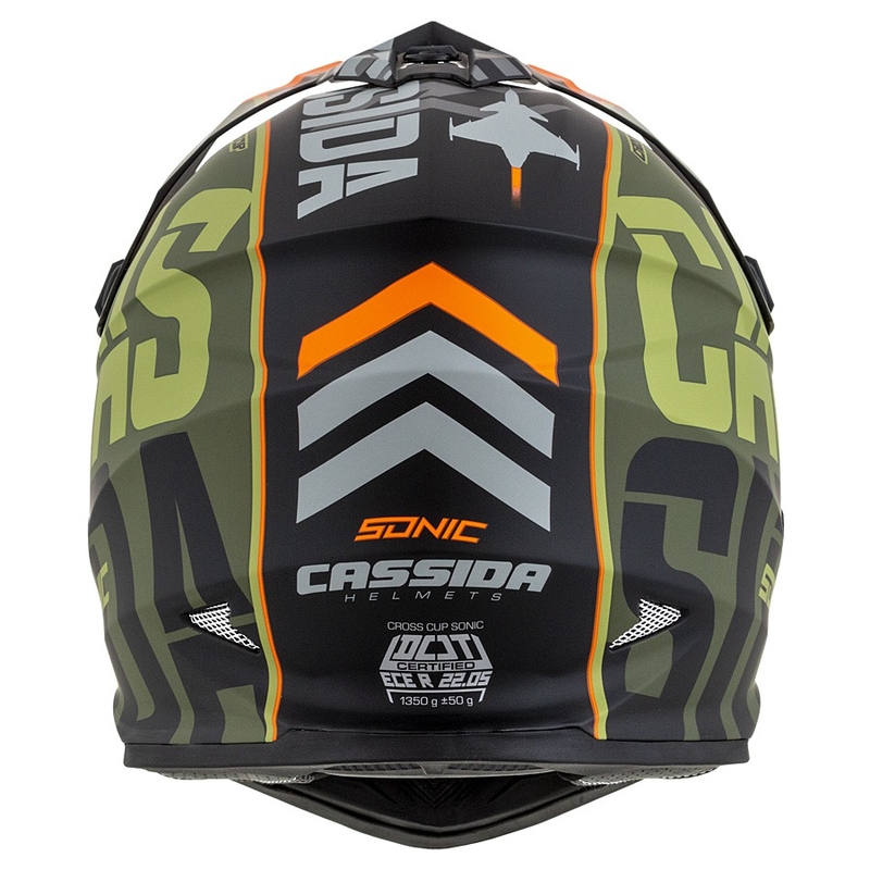 Casco de motocross Cassida Cross Cup Sonic naranja-verde mate