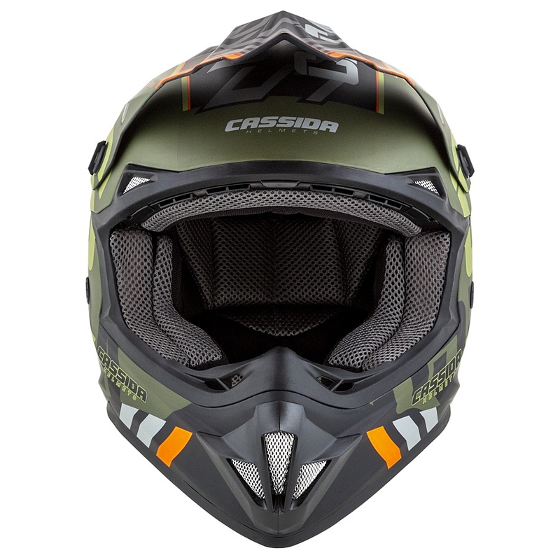 Casco de motocross Cassida Cross Cup Sonic naranja-verde mate